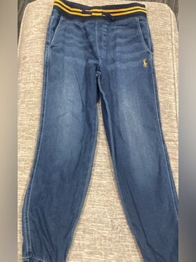 Polo Ralph Lauren Navy Jogger Jeans with Yellow Logo & Stripe Waistband
